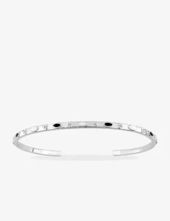 Bracelet jonc losanges argent 925‰ rhodié et laque SO OR