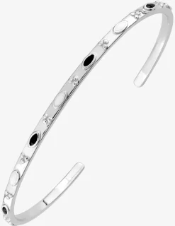 Bracelet jonc losanges argent 925‰ rhodié et laque SO OR