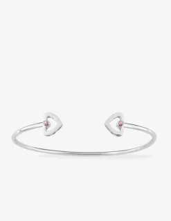 Bracelet jonc Love or blanc 750‰ et saphir rose SO OR