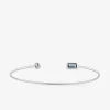 Bracelet jonc or blanc 750 ‰ topaze bleue traitée SO OR