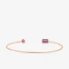 Bracelet jonc or rose 750 ‰ améthyste et tourmaline rose SO OR