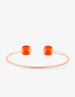 Bracelet jonc or rose 750 ‰ cornaline SO OR