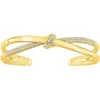 Bracelet jonc ouvert plaqué or, oxydes de zirconium SO OR
