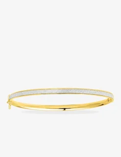 Bracelet jonc ouvrant bicolore en or jaune 375 ‰ SO OR