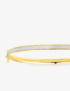 Bracelet jonc ouvrant bicolore en or jaune 375 ‰ SO OR