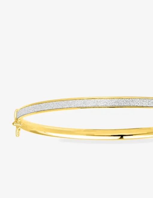 Bracelet jonc ouvrant bicolore en or jaune 375 ‰ SO OR