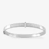 Bracelet jonc ouvrant en argent 925 ‰ rhodié et oxydes de zirconium SO OR