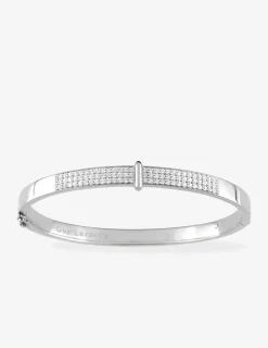 Bracelet jonc ouvrant en argent 925 ‰ rhodié et oxydes de zirconium SO OR