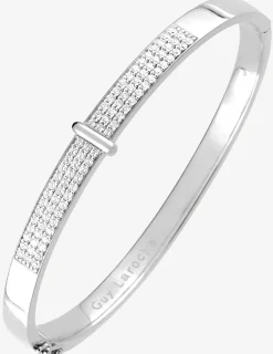 Bracelet jonc ouvrant en argent 925 ‰ rhodié et oxydes de zirconium SO OR