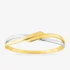 Bracelet jonc ouvrant fantaisie plaqué or et rhodium SO OR