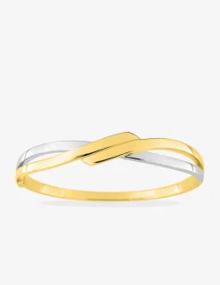 Bracelet jonc ouvrant fantaisie plaqué or et rhodium SO OR