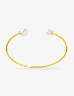 Bracelet jonc plaqué or, perles 6 mm et 8 mm SO OR