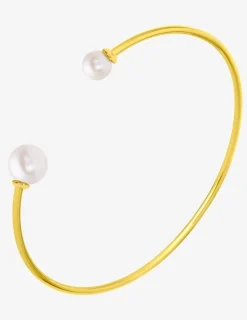 Bracelet jonc plaqué or, perles 6 mm et 8 mm SO OR