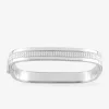 Bracelet jonc rectangulaire, argent 925 ‰ rhodié et oxydes de zirconium SO OR