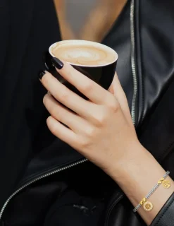 Bracelet élastique acier bicolore et motifs SO OR