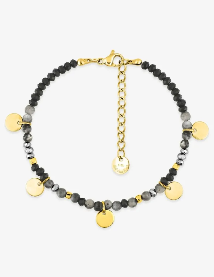 Bracelet élastique acier noir et doré SO OR