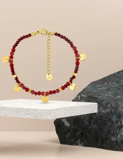 Bracelet élastique acier rouge et doré SO OR