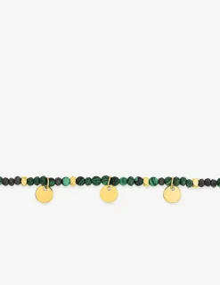 Bracelet élastique acier vert et doré SO OR