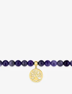 Bracelet élastique arbre de vie acier doré et sodalites SO OR