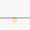 Bracelet élastique cristal gris et motif cœur acier doré SO OR
