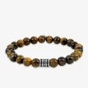 Bracelet élastique œil-de-tigre et breloque acier SO OR