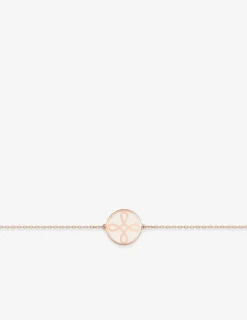 Bracelet Lorever Or rose 375‰, motif jeton laque ivoire SO OR