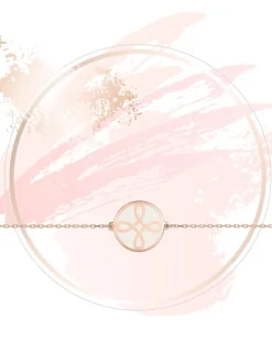 Bracelet Lorever Or rose 375‰, motif jeton laque ivoire SO OR