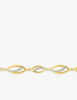 Bracelet losanges bicolores plaqué or, rhodium et oxydes de zirconium SO OR