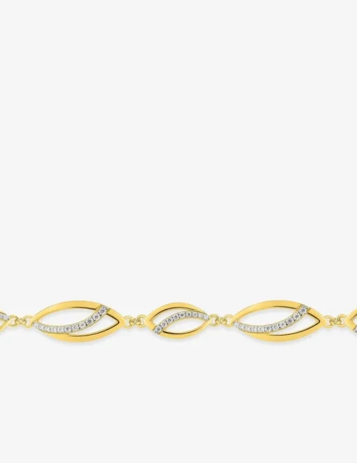 Bracelet losanges bicolores plaqué or, rhodium et oxydes de zirconium SO OR