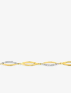 Bracelet losanges or jaune 750‰, rhodium et oxydes de zirconium SO OR