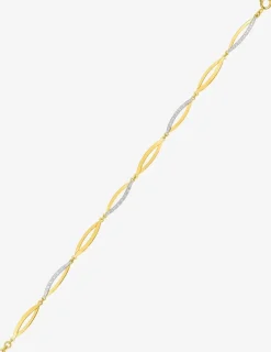 Bracelet losanges or jaune 750‰, rhodium et oxydes de zirconium SO OR