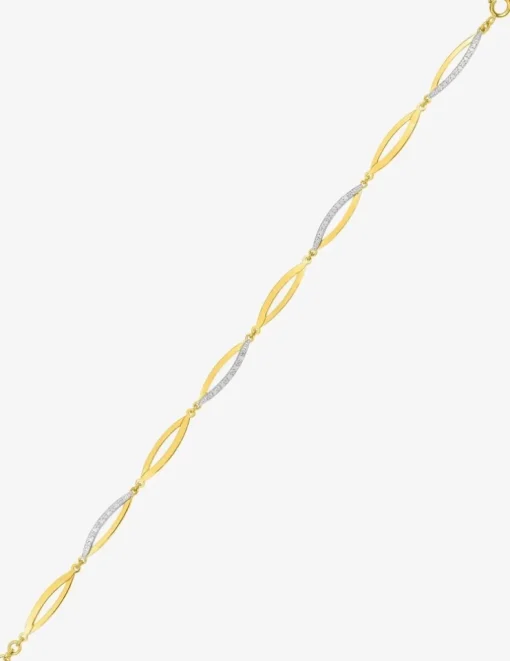 Bracelet losanges or jaune 750‰, rhodium et oxydes de zirconium SO OR