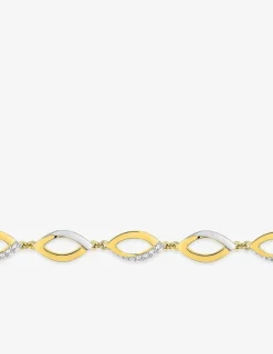 Bracelet losanges plaqué or, rhodium et oxydes de zirconium SO OR