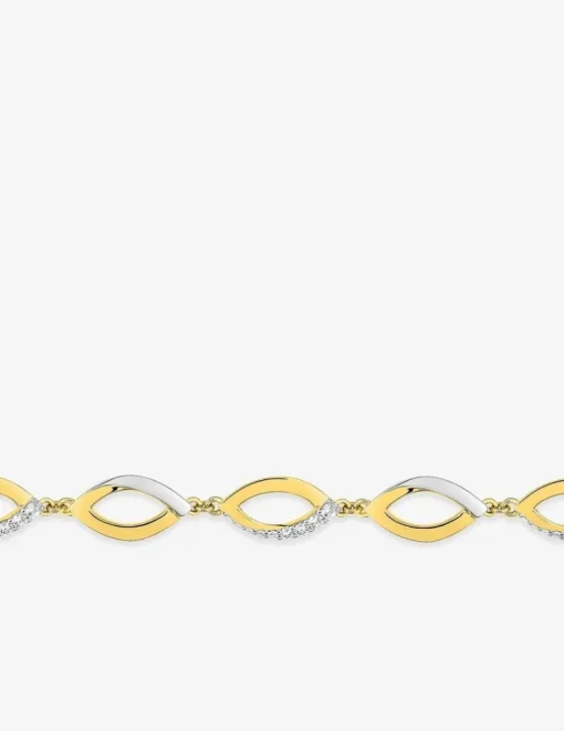Bracelet losanges plaqué or, rhodium et oxydes de zirconium SO OR