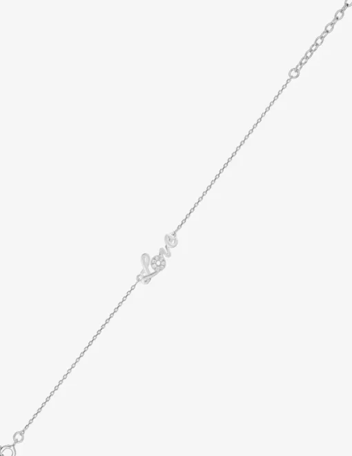 Bracelet love argent 925 ‰ rhodié et oxydes de zirconium SO OR