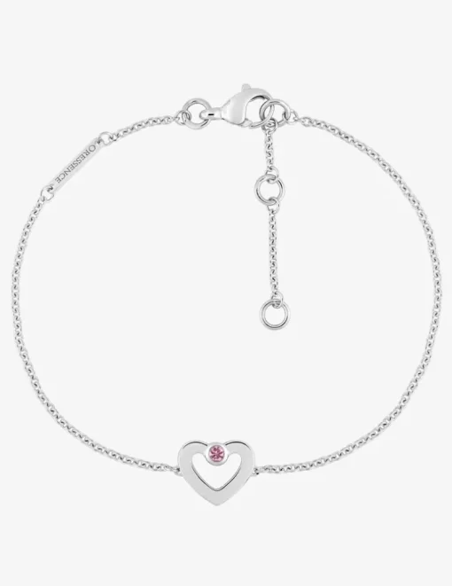 Bracelet Love or blanc 750‰ et saphir rose SO OR
