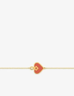 Bracelet Lucky Or jaune 375‰ et laque corail SO OR