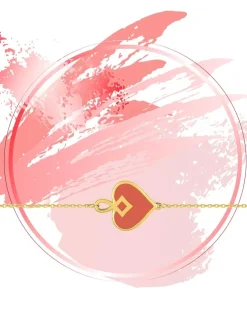 Bracelet Lucky Or jaune 375‰ et laque corail SO OR