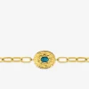 Bracelet maille alternée acier doré et turquoise synthétique SO OR