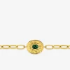 Bracelet maille alternée acier doré et malachite synthétique SO OR