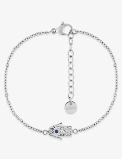Bracelet main de Fatma acier et cristal bleu synthétique SO OR