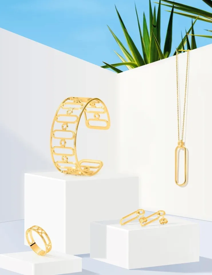 Bracelet manchette ouvert en plaqué or SO OR