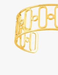 Bracelet manchette ouvert en plaqué or SO OR