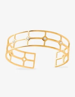 Bracelet manchette plaqué or et oxydes de zirconium SO OR