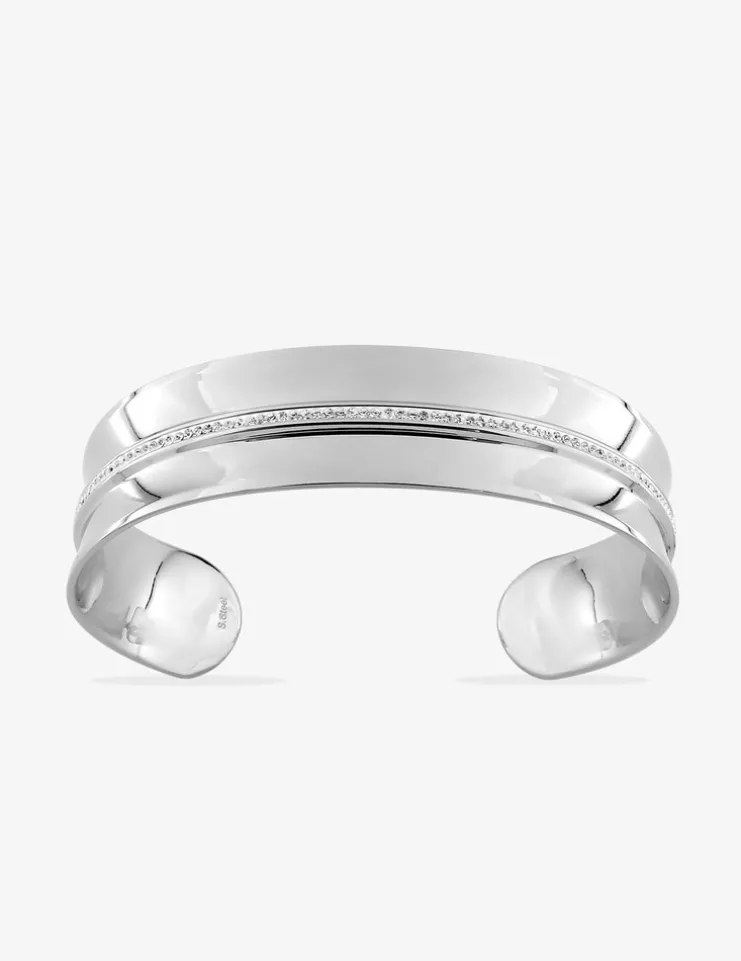 Bracelet manchette rigide et cristaux synthétiques SO OR