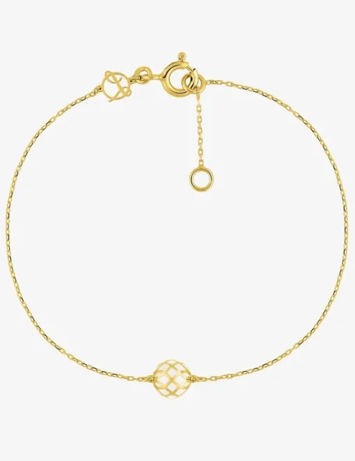 Bracelet Mélodie Or jaune 375‰ et laque ivoire SO OR