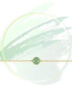 Bracelet Mélodie Or jaune 375‰ et laque verte aqua SO OR