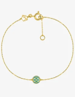 Bracelet Mélodie Or jaune 375‰ et laque verte aqua SO OR