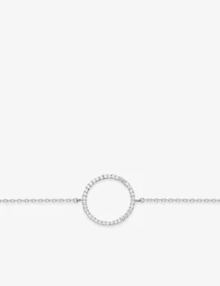 Bracelet motif cercle en argent 925 ‰ rhodié et oxydes de zirconium SO OR