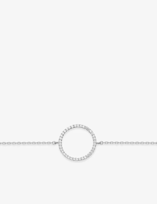Bracelet motif cercle en argent 925 ‰ rhodié et oxydes de zirconium SO OR